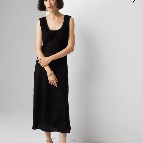nwt WHITE HOUSE BLACK MARKET velvet shimmer slip dress stretchy - Picture 1 of 3